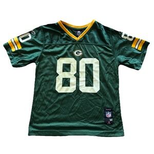 Reebok NFL Green Bay Packers Child's Jersey Sz 10-12 Medium Green 80 Driver